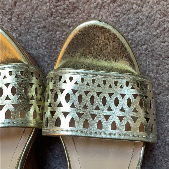 BCBGeneration Pippi Gold Strap Platform Cork Wedge - Picture 3 of 13